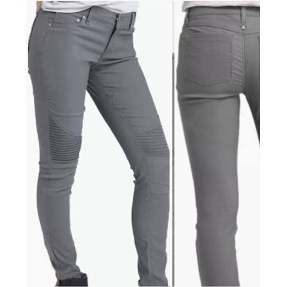 Prana Brenna Pant Skinny 5 Pocket Moto Pant Gray Women's Size 8 Lightweight